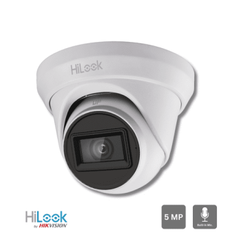HiLook by Hikvision THC-T250-MS(2.8mm) 5MP HD-TVI Turret Camera with Built-in Mic & 40m EXIR