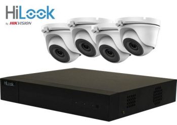 HiLook by Hikvision 4 Mega Pixel 4Ch Kit with 4 x 20m IR Mini Dome Cameras