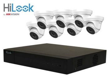 HiLook by Hikvision 4 Mega Pixel 8Ch Kit with 7 x 40m IR Dome Cameras