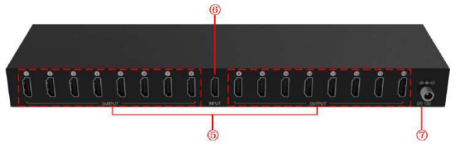 Uniview VD0116-UH HDMI splitter rear panel