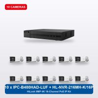 HiLook HL-NVR-216MH-K/16P 16Ch IP Kit with 10 x IPC-B480HAD-LUF/SL Cameras