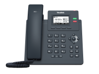 Yealink SIP-T31P IP phone with 2 lines, front view with handset and backlit display