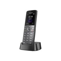 Yealink W74H DECT cordless handset with charging cradle, angled view