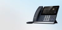 Yealink MP56 E2 Microsoft Teams IP phone, front angled view with handset and 7-inch touch screen