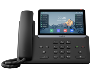 Yealink SIP-T77U IP phone - front view with handset and 7-inch touch screen