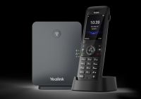 Yealink W78P DECT IP phone system - W70B base station and W78H cordless VoIP handset on charger