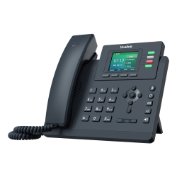 Yealink SIP-T33G IP phone with colour display, handset and desk stand, angled front view