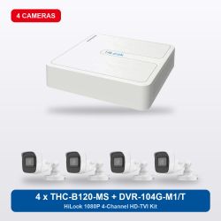 HiLook DVR-104G-M1/T 4Ch Kit with 4 x THC-B120-MS Bullet Cameras
