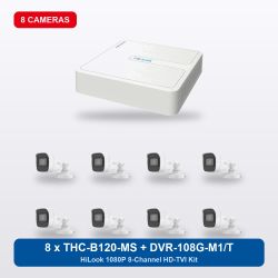 HiLook DVR-108G-M1/T 8Ch Kit with 8 x THC-B120-MS Bullet Cameras