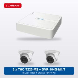 HiLook DVR-104G-M1/T 4Ch Kit with 2 x THC-T220-MS Turret Cameras