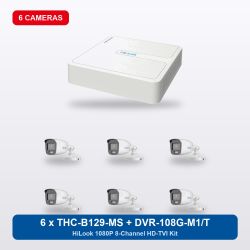 HiLook DVR-108G-M1/T 8Ch Kit with 6 x THC-B129-MS Bullet Cameras