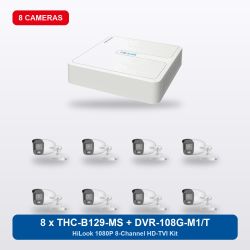 HiLook DVR-108G-M1/T 8Ch Kit with 8 x THC-B129-MS Bullet Cameras