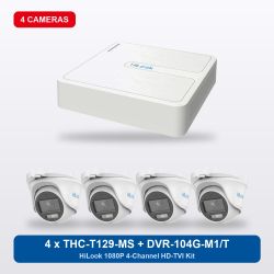 HiLook DVR-104G-M1/T 4Ch Kit with 4 x THC-T129-MS Turret Cameras