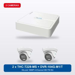 HiLook DVR-104G-M1/T 4Ch Kit with 2 x THC-T229-MS Turret Cameras