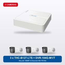 HiLook DVR-104G-M1/T 4Ch Kit with 3 x THC-B127-LTS Bullet Cameras