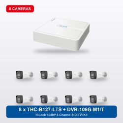 HiLook DVR-108G-M1/T 8Ch Kit with 8 x THC-B127-LTS Bullet Cameras