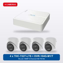 HiLook DVR-104G-M1/T 4Ch Kit with 4 x THC-T227-LTS Turret Cameras