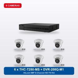 HiLook DVR-208Q-M1 8Ch Kit with 6 x THC-T250-MS Turret Cameras