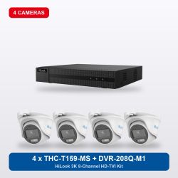 HiLook DVR-208Q-M1 8Ch Kit with 4 x THC-T159-MS Turret Cameras