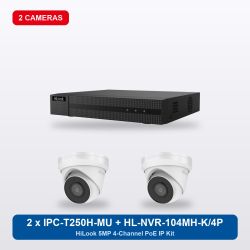 HiLook HL-NVR-104MH-K/4P 4Ch IP Kit with 2 x IPC-T250H-MU Cameras