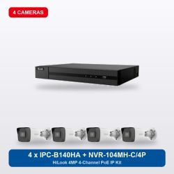 HiLook NVR-104MH-C/4P 4Ch IP Kit with 4 x IPC-B140HA Cameras