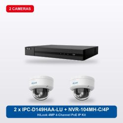 HiLook NVR-104MH-C/4P 4Ch IP Kit with 2 x IPC-D149HAA-LU Cameras