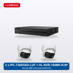HiLook HL-NVR-104MH-K/4P 4Ch IP Kit with 2 x IPC-T260HAD-LUF/SL Cameras