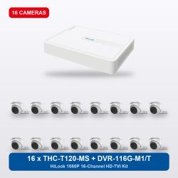 HiLook DVR-116G-M1/T 16Ch Kit with 16 x THC-T120-MS Turret Cameras