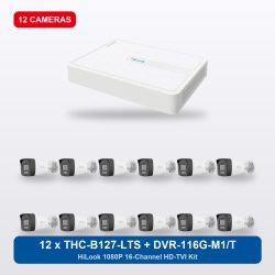 HiLook DVR-116G-M1/T 16Ch Kit with 12 x THC-B127-LTS Bullet Cameras