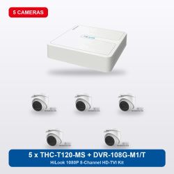 HiLook DVR-108G-M1/T 8Ch Kit with 5 x THC-T120-MS Turret Cameras