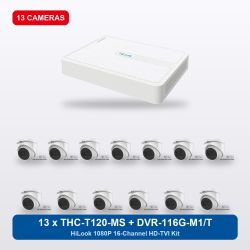 HiLook DVR-116G-M1/T 16Ch Kit with 13 x THC-T120-MS Turret Cameras