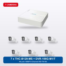 HiLook DVR-108G-M1/T 8Ch Kit with 7 x THC-B129-MS Bullet Cameras