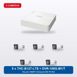 HiLook DVR-108G-M1/T 8Ch Kit with 5 x THC-B127-LTS Bullet Cameras