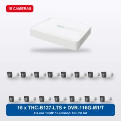 HiLook DVR-116G-M1/T 16Ch Kit with 15 x THC-B127-LTS Bullet Cameras