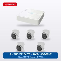 HiLook DVR-108G-M1/T 8Ch Kit with 5 x THC-T227-LTS Turret Cameras