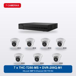HiLook DVR-208Q-M1 8Ch Kit with 7 x THC-T250-MS Turret Cameras