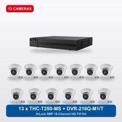 HiLook DVR-216Q-M1/T 16Ch Kit with 13 x THC-T250-MS Turret Cameras