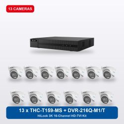 HiLook DVR-216Q-M1/T 16Ch Kit with 13 x THC-T159-MS Turret Cameras