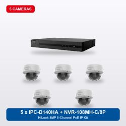 HiLook NVR-108MH-C/8P 8Ch IP Kit with 5 x IPC-D140HA Cameras