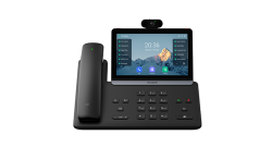 Yealink SIP-T88V Pro video IP phone, VoIP desk phone with camera and handset, front view