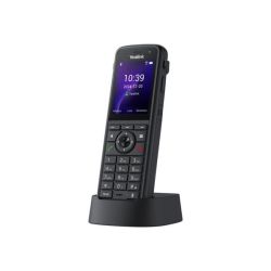 Yealink AX86R ruggedised Wi-Fi handset with charging cradle, angled view